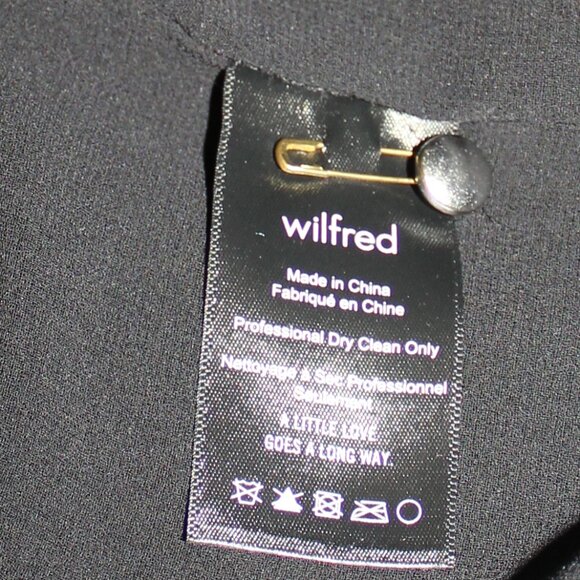 Wilfred Aritzia long sleeve black sheer ruffle collar blouse size large - Picture 6 of 8